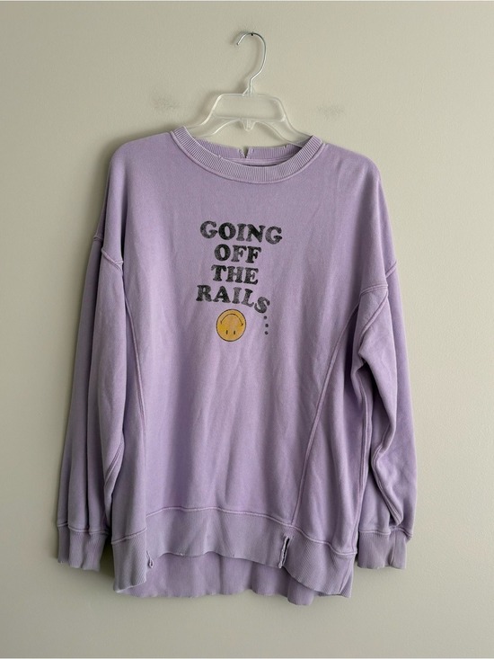 aerie Tops - aerie Lavender 'Going Off The Rails' Graphic Crewneck Sweatshirt Size XS